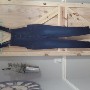 BASIC DENIM WAX JEAN OVERALLS, Size Small, skinny legs